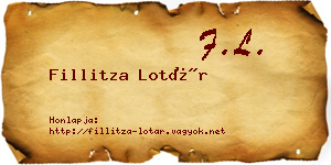 Fillitza Lotár névjegykártya